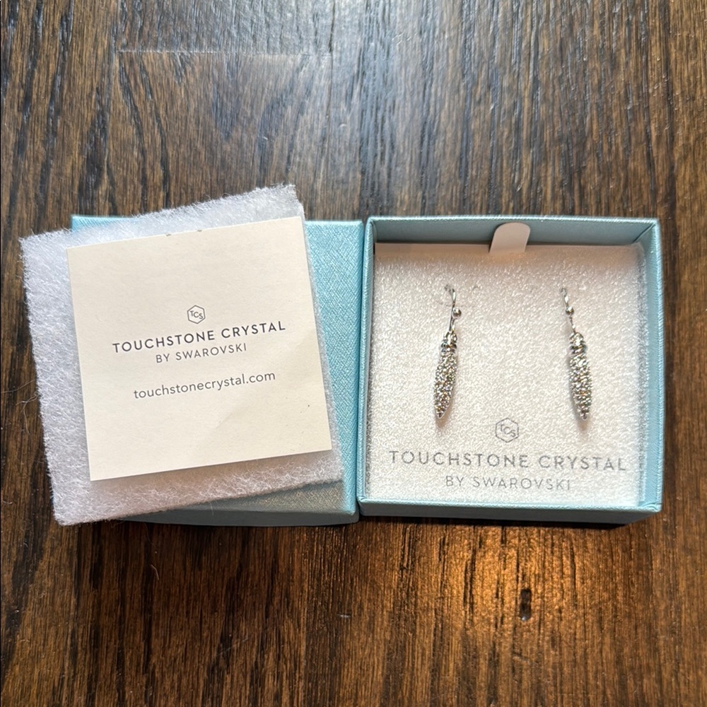 Touchstone Crystal Silver Drop Earrings Elegant Design